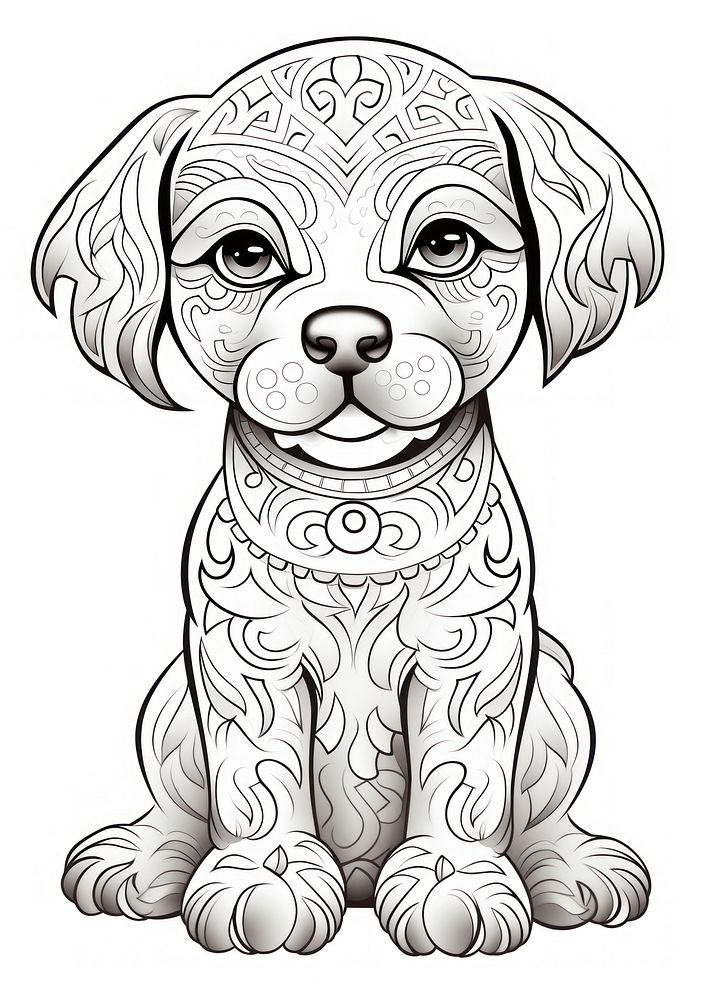 Puppy sketch doodle drawing. AI generated Image by rawpixel.
