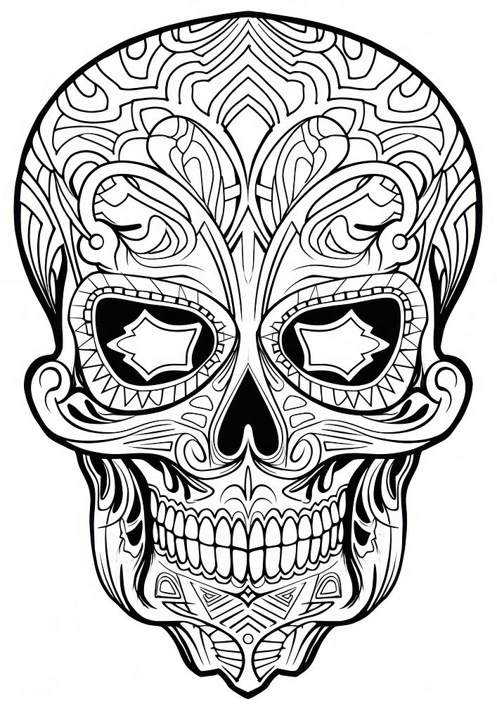 Skull sketch doodle drawing. AI generated Image by rawpixel.
