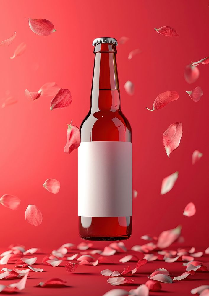 Beer bottle packaging  drink red refreshment.