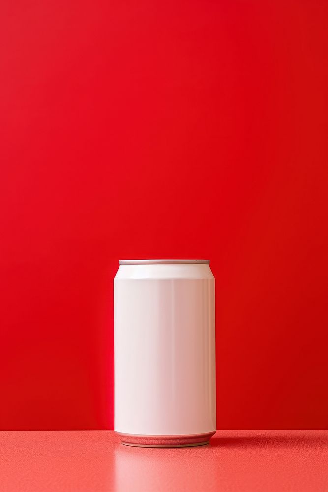 Beer can  red red background refreshment.