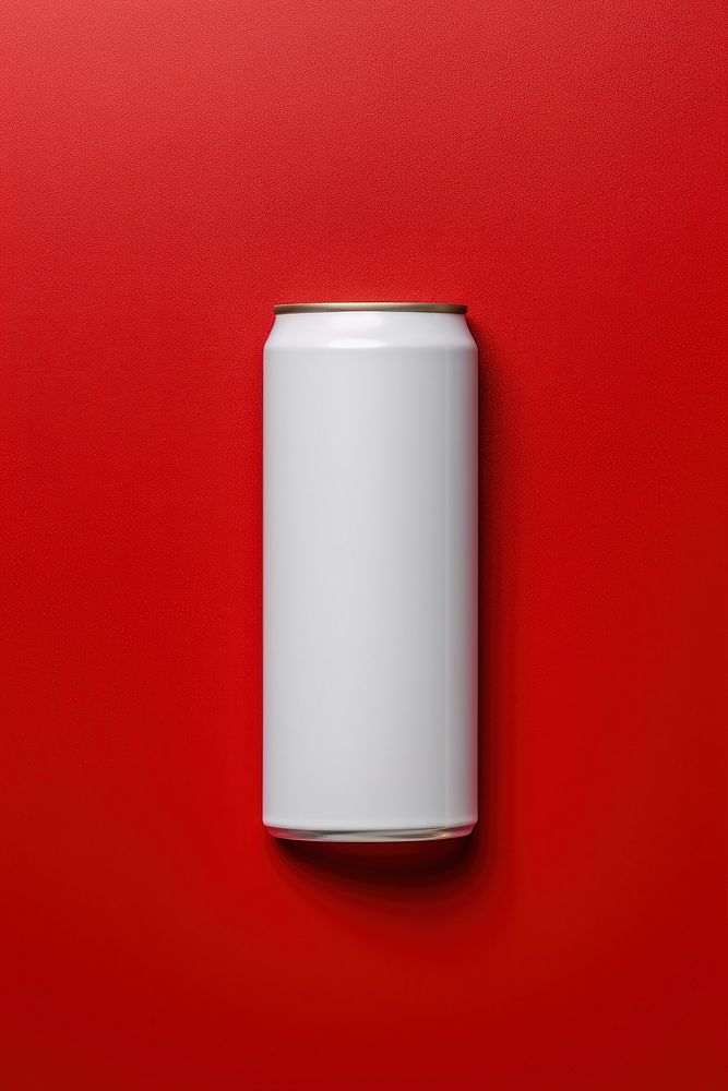 Beer can  wall red red background.