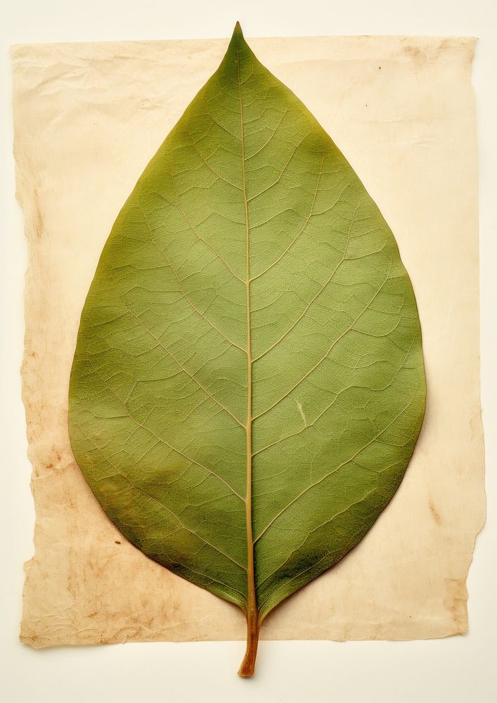 Pressed a green lemon leaf plant paper nature.