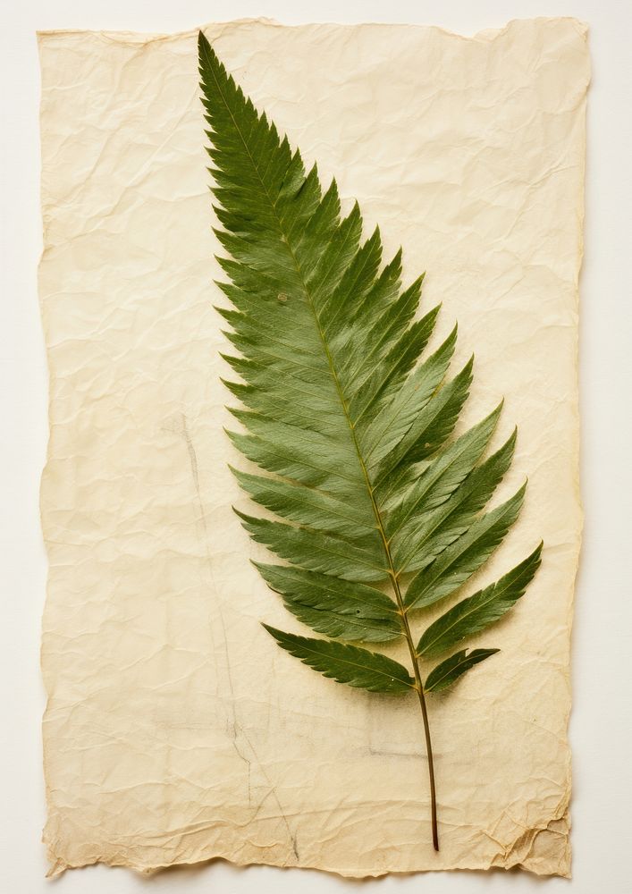 Pressed a green pine leaf plant paper herbs.