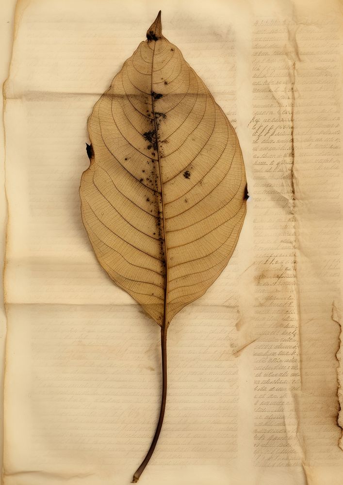 Pressed a holy leaf plant paper tree.