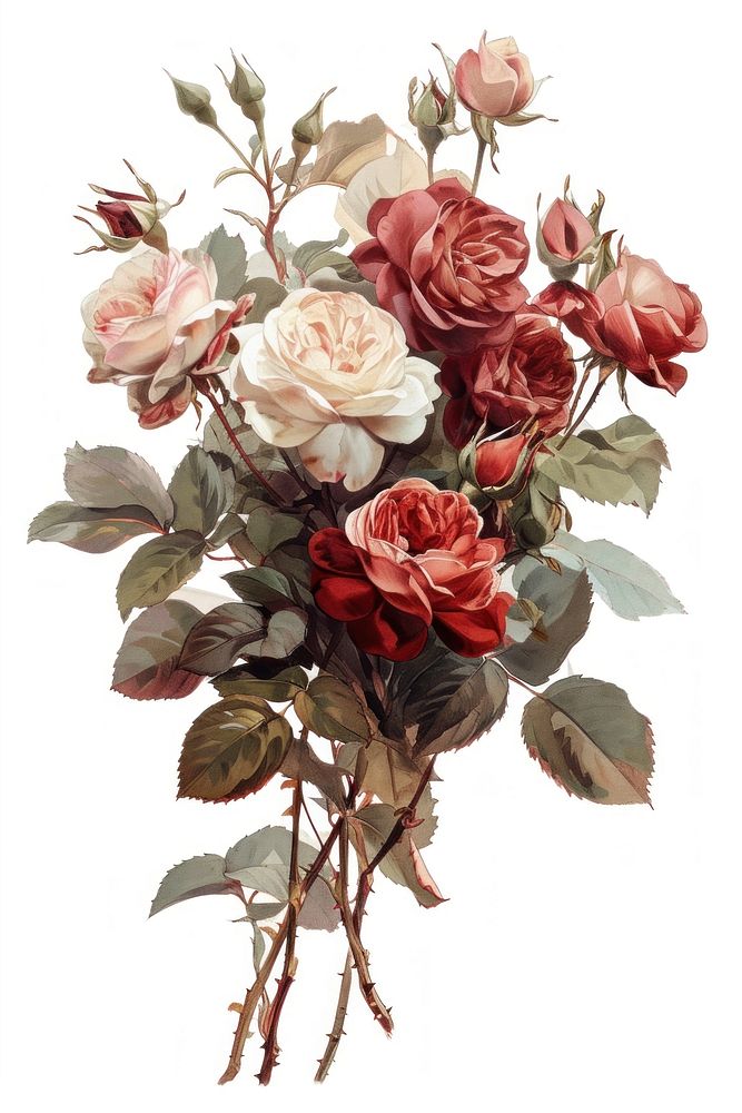 A valentine rose bouquet painting art flower.