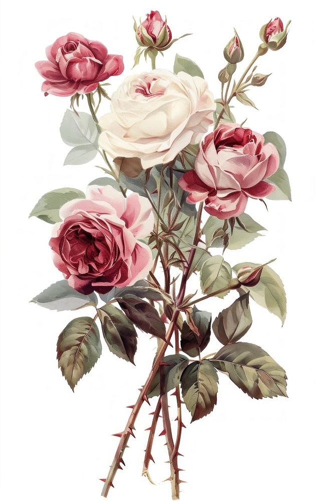 A valentine rose bouquet art painting flower.
