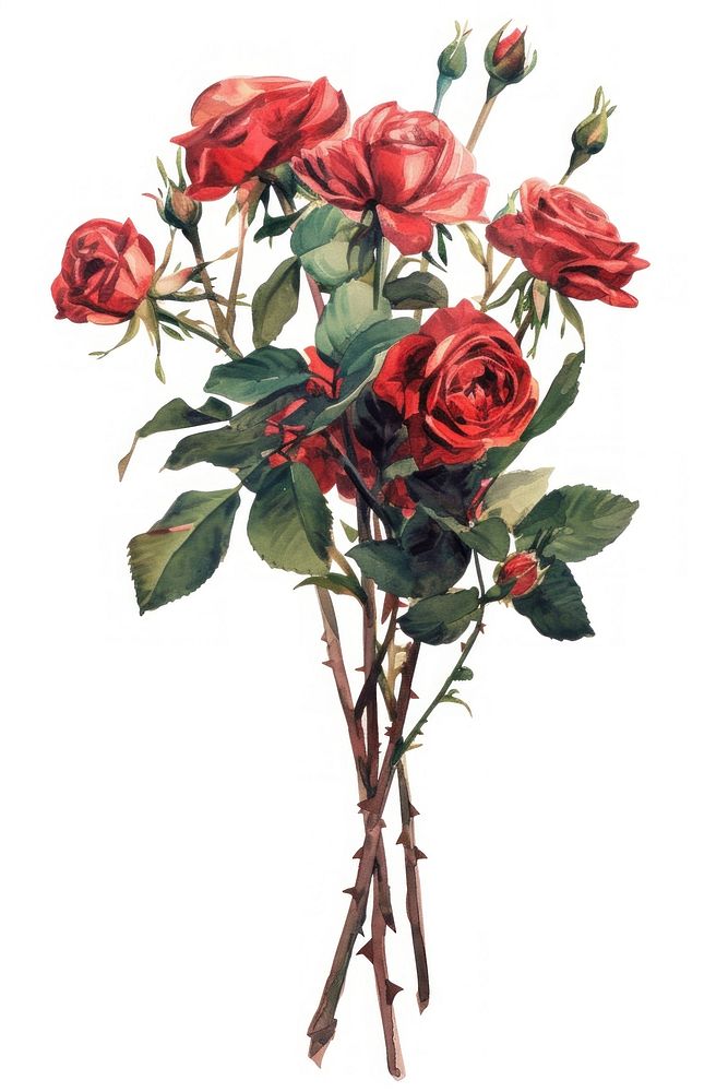 A valentine rose bouquet flower plant art.