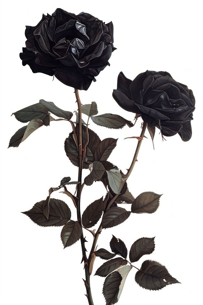 A japanese black roses flower plant leaf.
