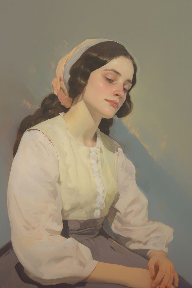 A female nun portrait painting adult.