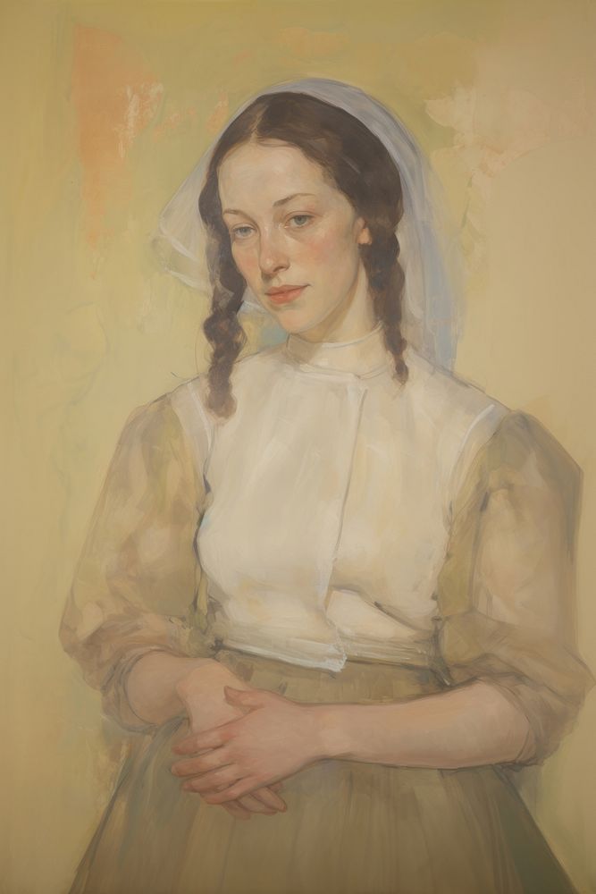 A female nun portrait painting adult.