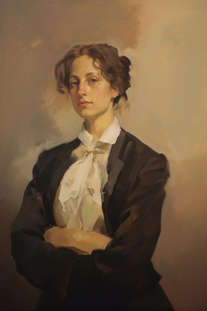 A lawyer woman in a proper suit portrait painting adult.