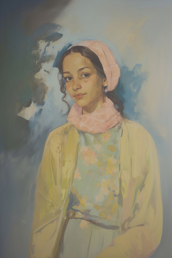 A Muslim woman portrait painting adult.