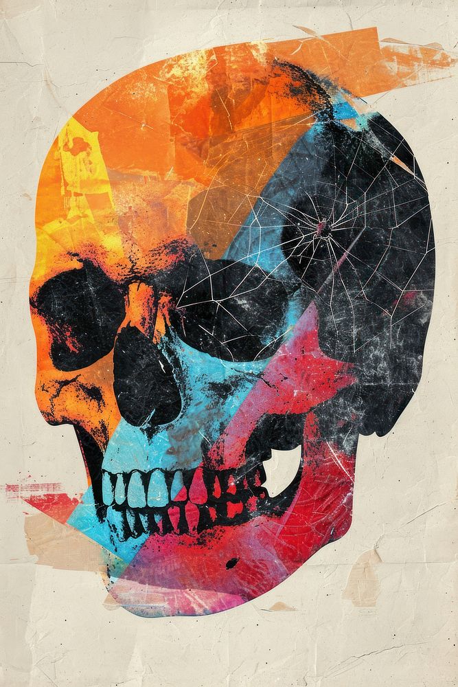 A Skull painting art representation.