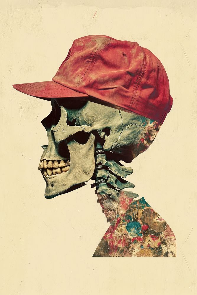 Skull painting art cap.