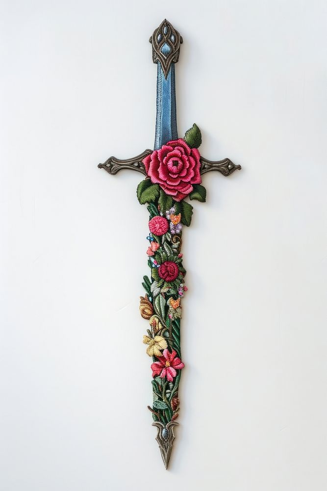 Sword dagger symbol flower.