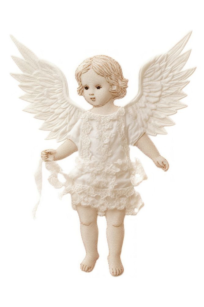 A little Angel angel white doll.