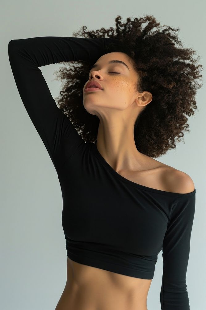 A model strikes a pose portrait sleeve adult.