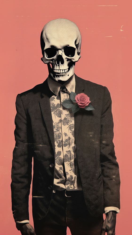 Skull rose red accessories.