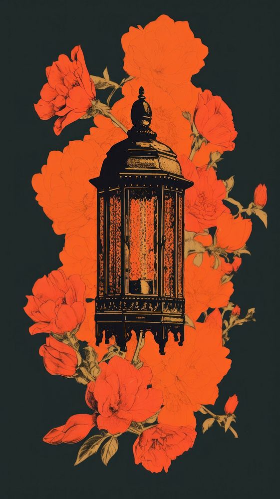 Ramadan Islamic Lantern lantern flower pattern.