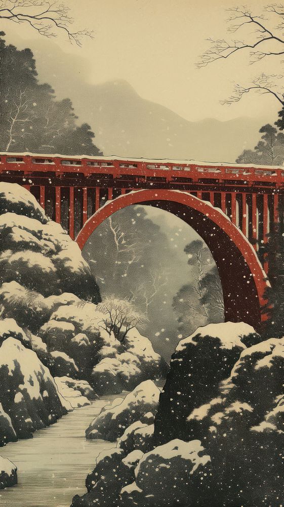 Bridge snow architecture aqueduct. 