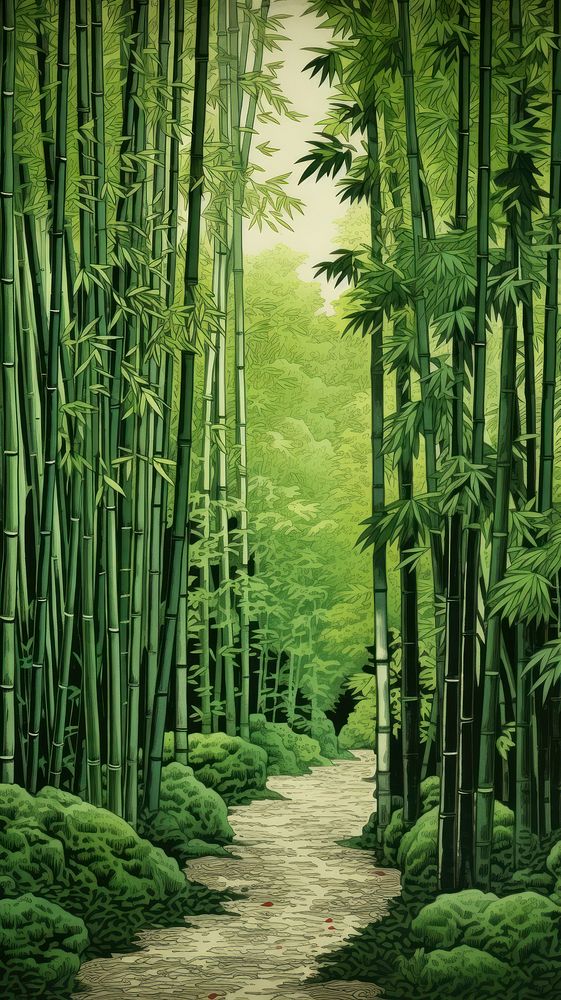 Bamboo vegetation outdoors forest. AI generated Image by rawpixel.