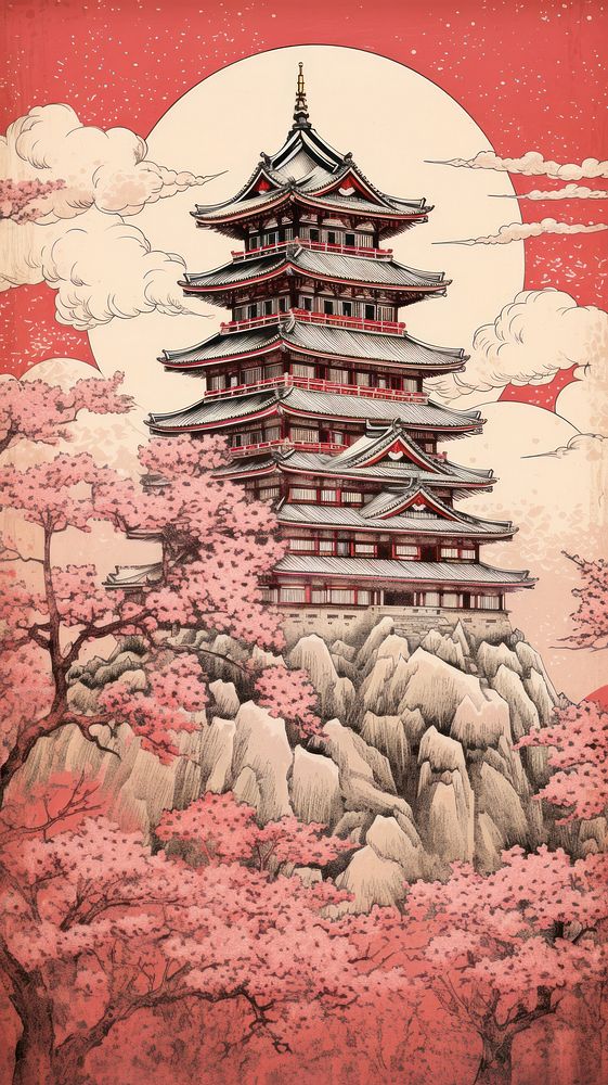Architecture building blossom pagoda. 