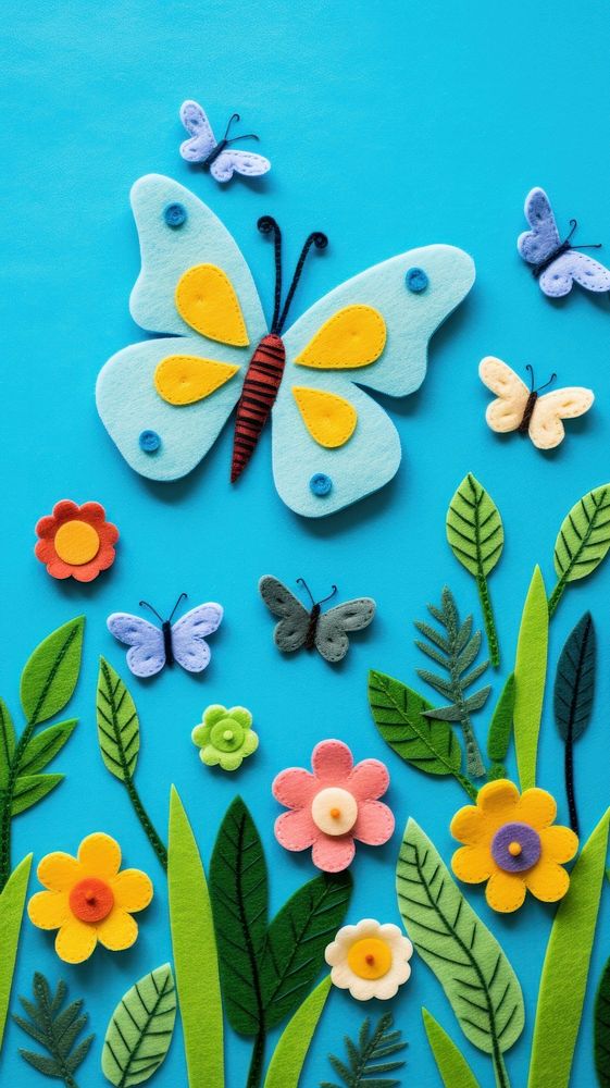 Butterfly in garden art pattern representation.