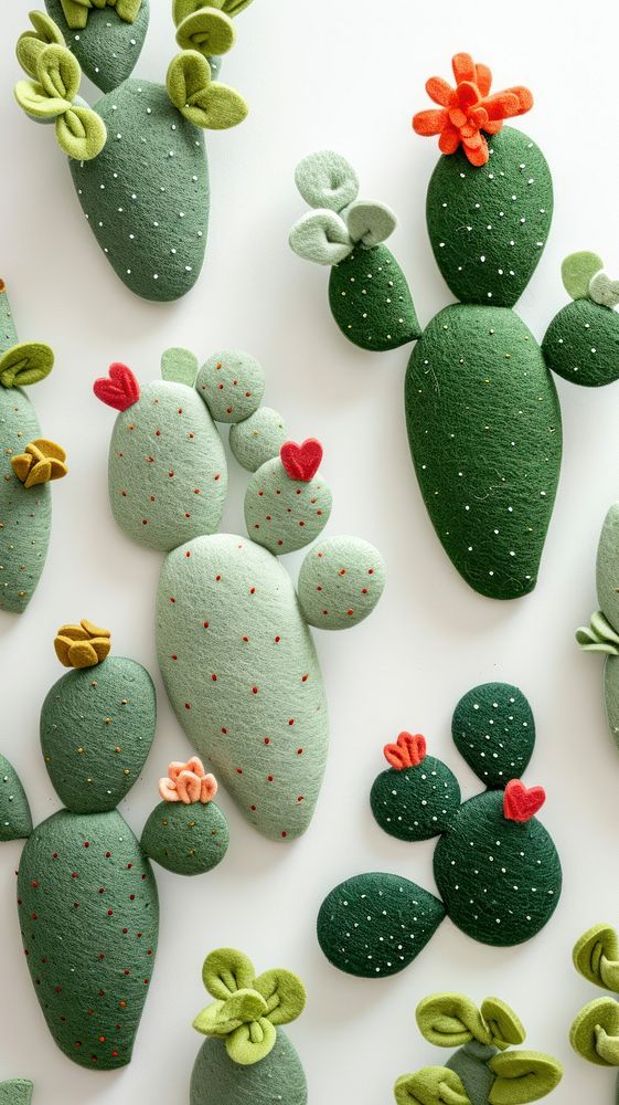 Wallpaper of felt cactus art plant green.