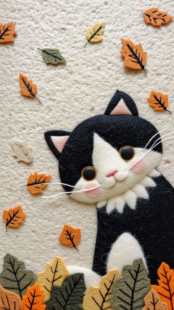 Wallpaper of felt cat backgrounds pattern textile.