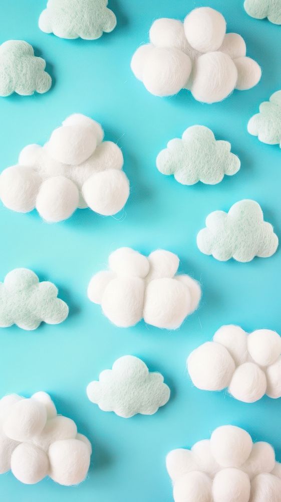 Wallpaper of felt cloud backgrounds toy turquoise.