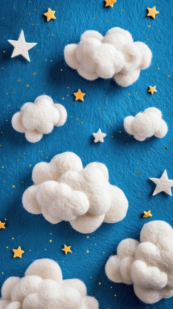 Wallpaper of felt cloud backgrounds textile toy.