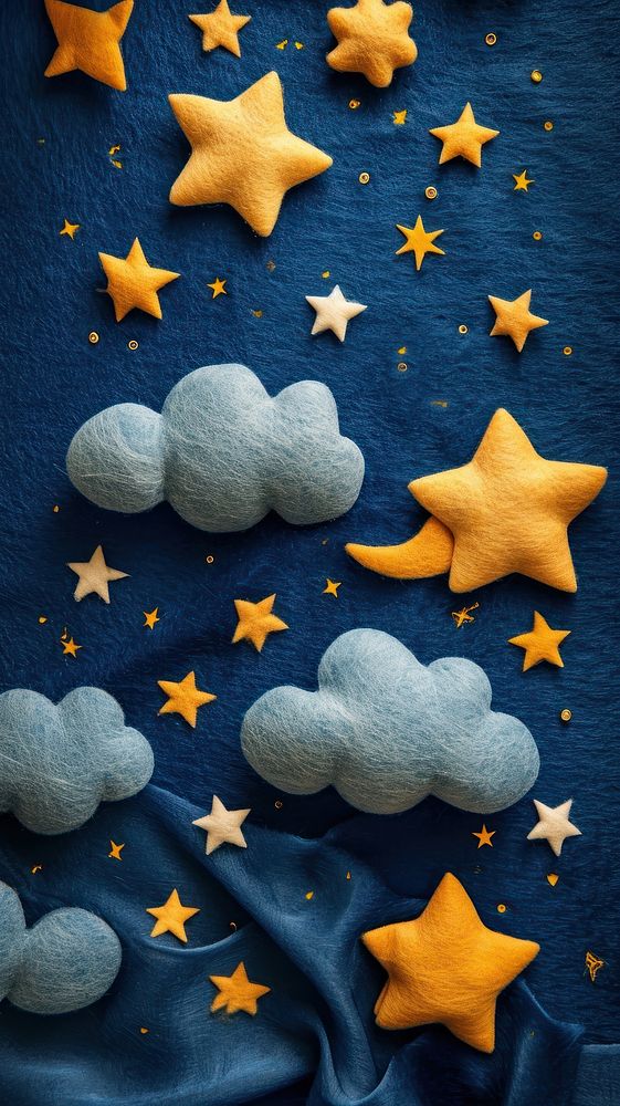Wallpaper of felt starry sky backgrounds textile cloudscape.