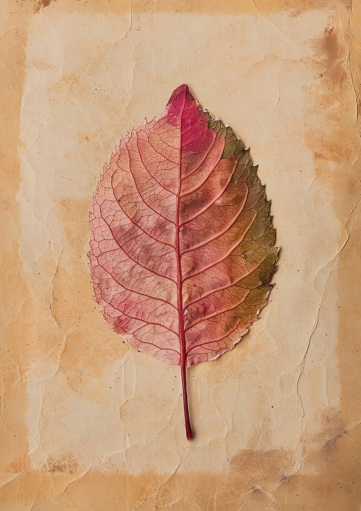 Real Pressed a rose leaf textured plant paper.