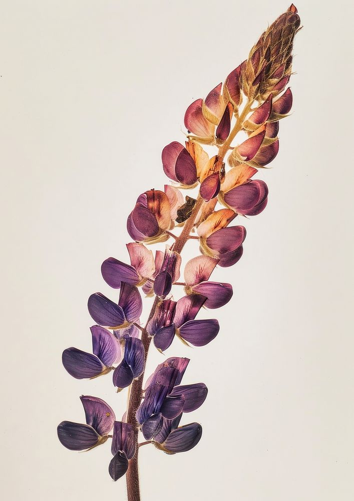 Dried lupine flower purple plant petal.