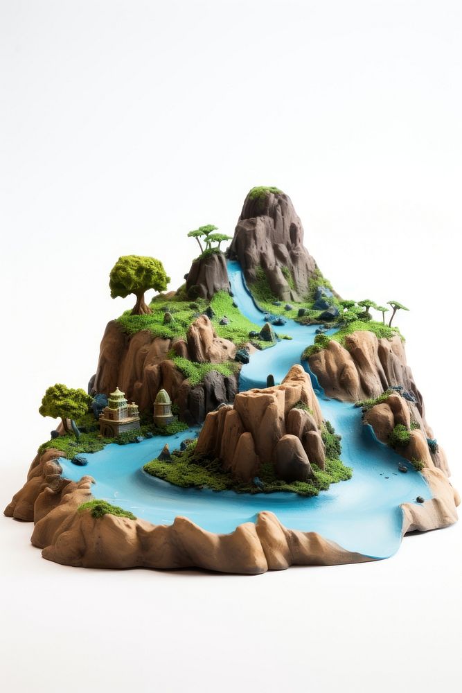 Little island made up of clay nature plant green.
