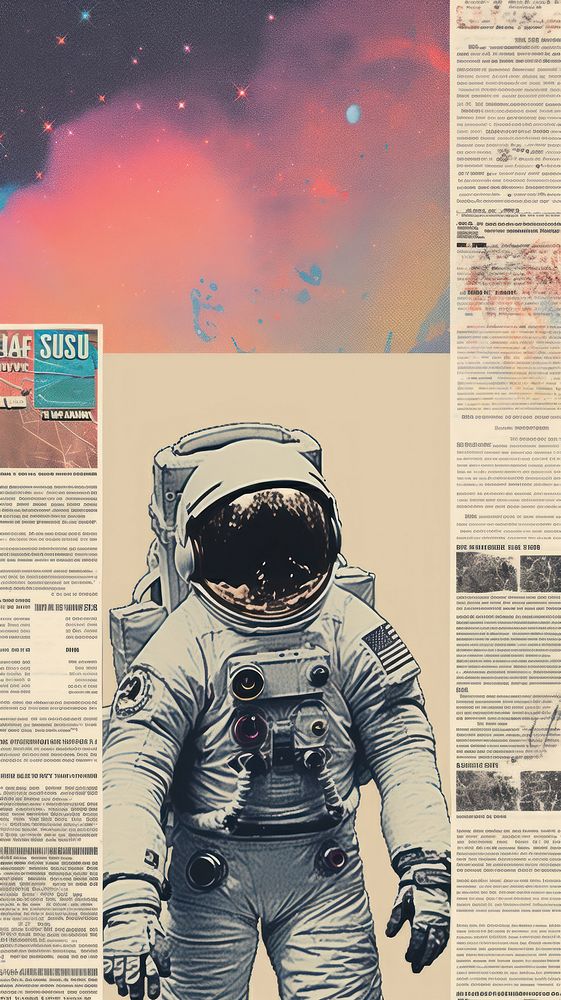 Wallpaper ephemera pale astronaut space technology astronomy.