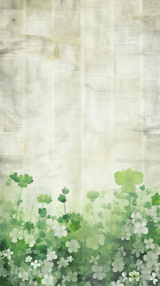 Wallpaper ephemera pale green clover outdoors nature flower.