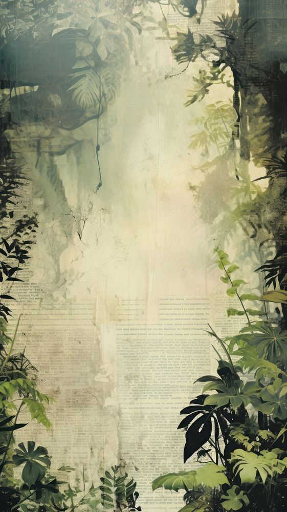 Wallpaper ephemera pale jungle outdoors nature forest.