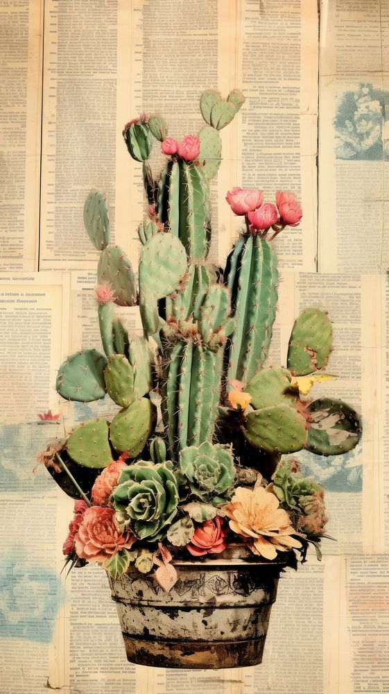 Wallpaper ephemera pale cactus plant creativity floristry.