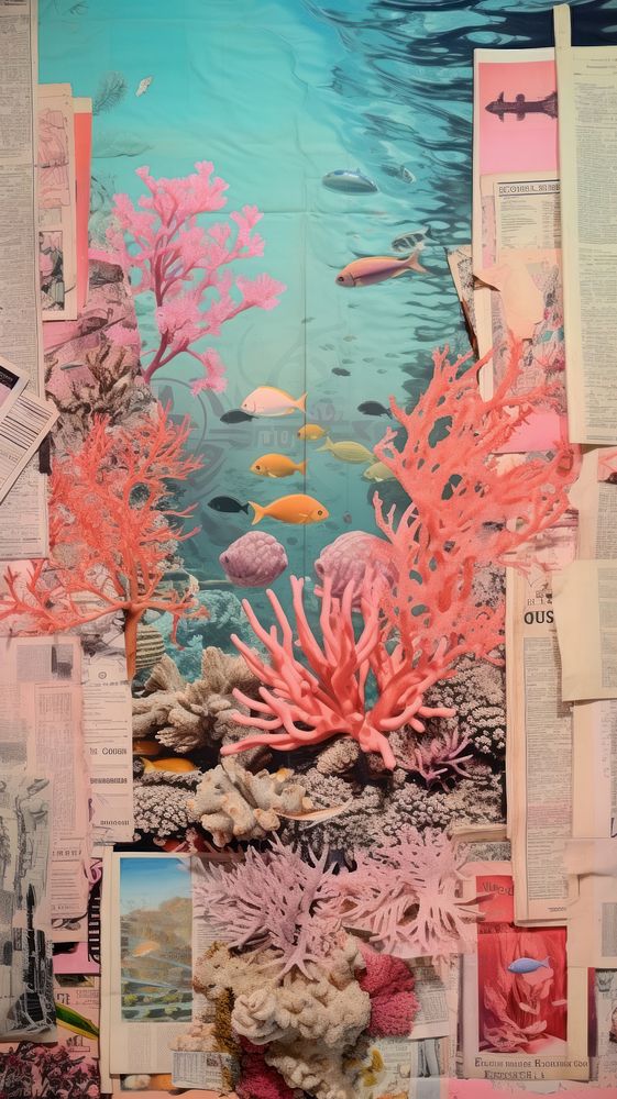 Wallpaper ephemera pale coral reef aquarium nature fish.