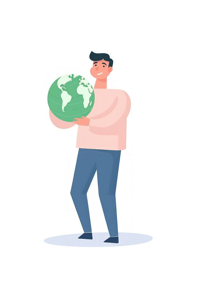 Man holding earth standing adult environmentalist. AI generated Image by rawpixel.