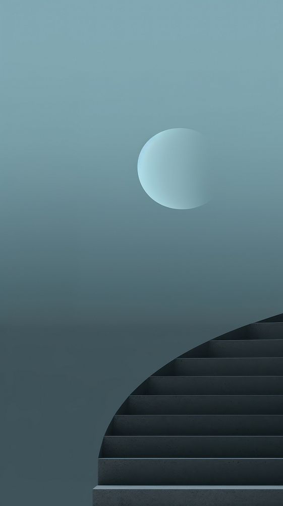  Minimal wallpaper architecture staircase moon. AI generated Image by rawpixel.