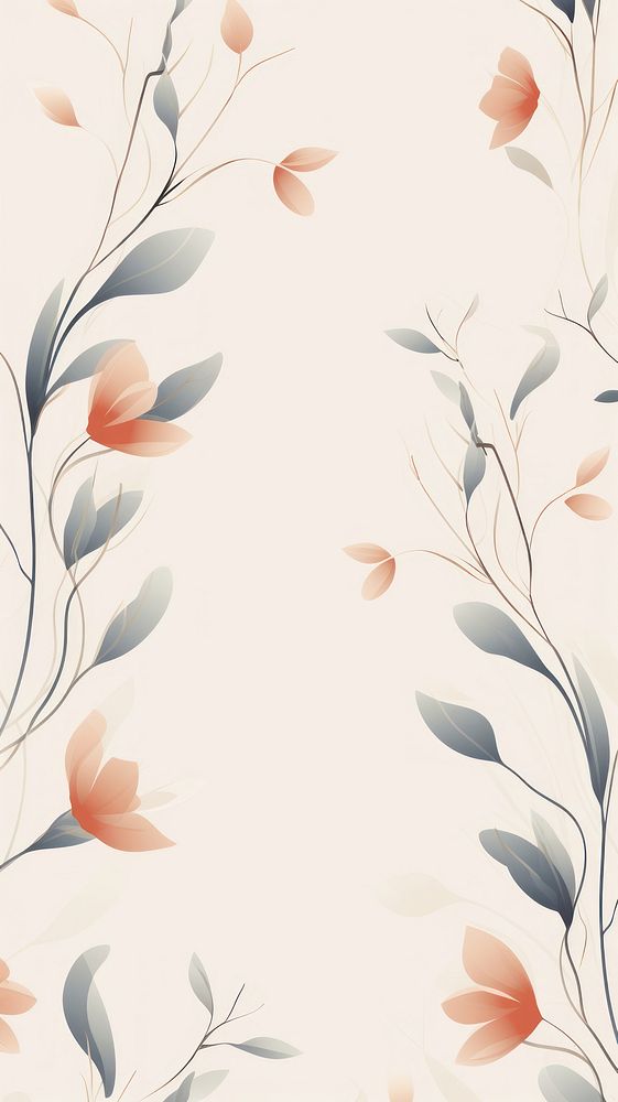  Botanical wallpaper pattern line. AI generated Image by rawpixel.