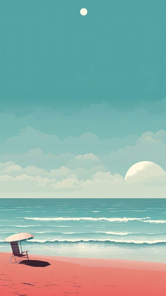  Beach furniture outdoors horizon. AI generated Image by rawpixel.
