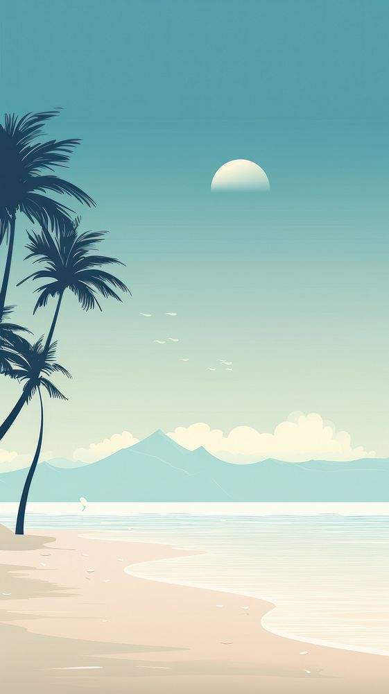  Beach outdoors horizon nature. AI generated Image by rawpixel.