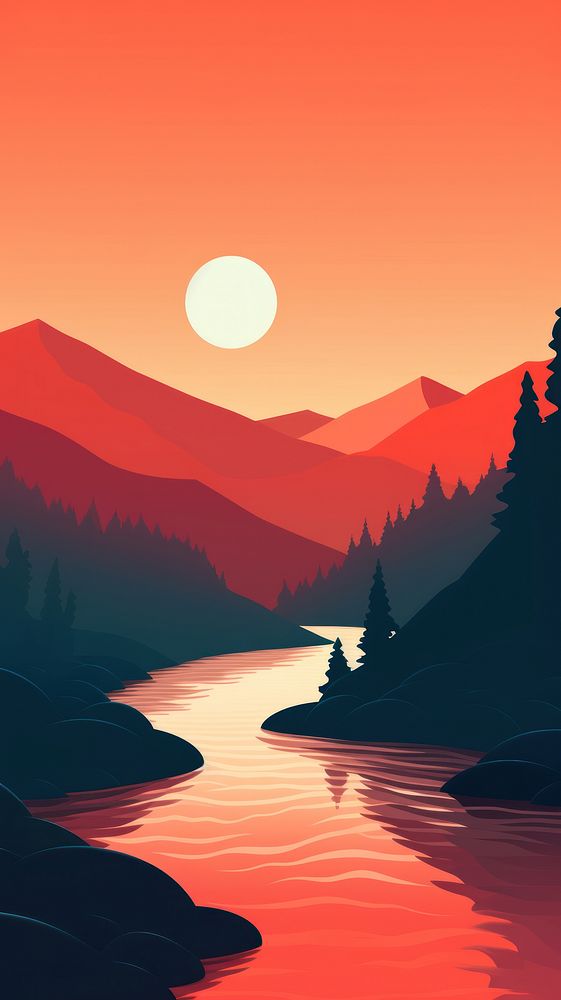  River landscape outdoors nature. AI generated Image by rawpixel.