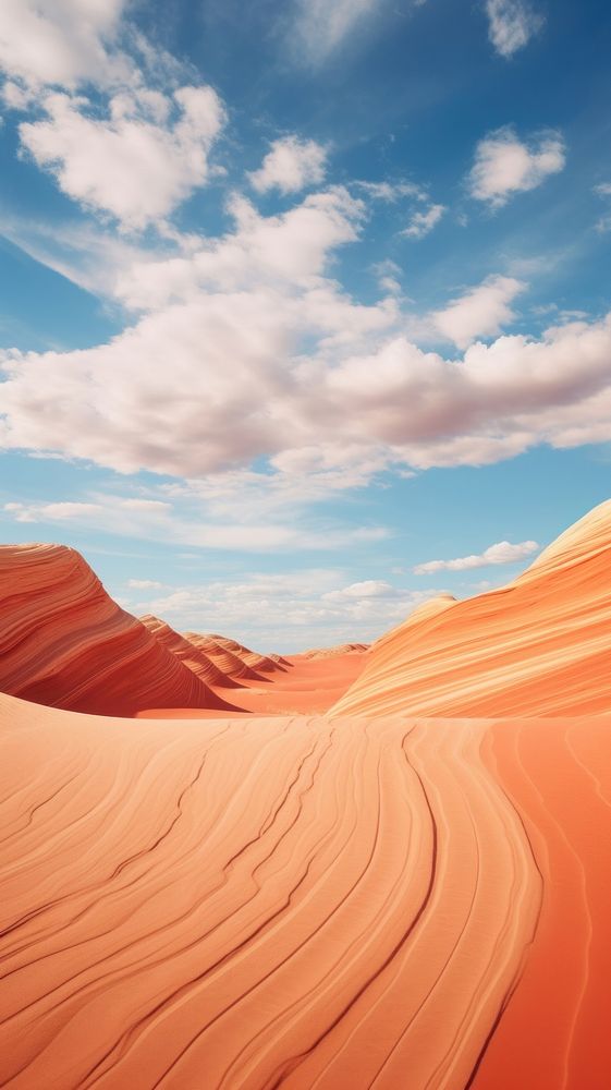  Wavy desert hill nature sky outdoors. AI generated Image by rawpixel.