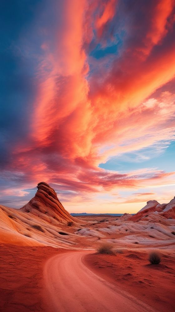  Colorful desert hill nature sky outdoors. AI generated Image by rawpixel.