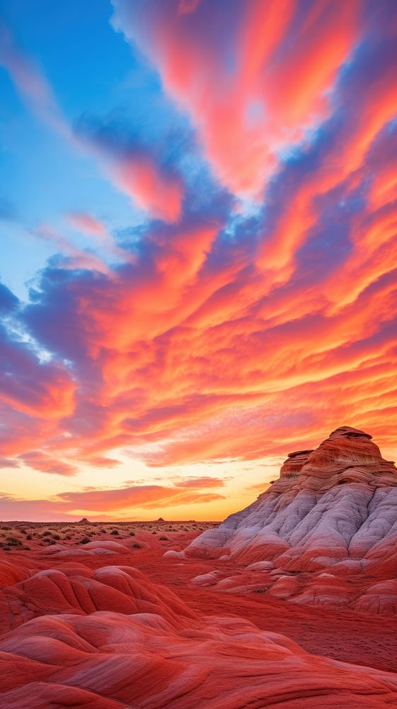  Colorful desert hill nature sky outdoors. AI generated Image by rawpixel.