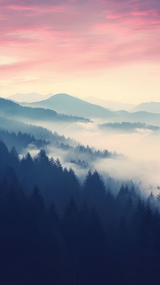  Nature forest sky mountain. AI generated Image by rawpixel.